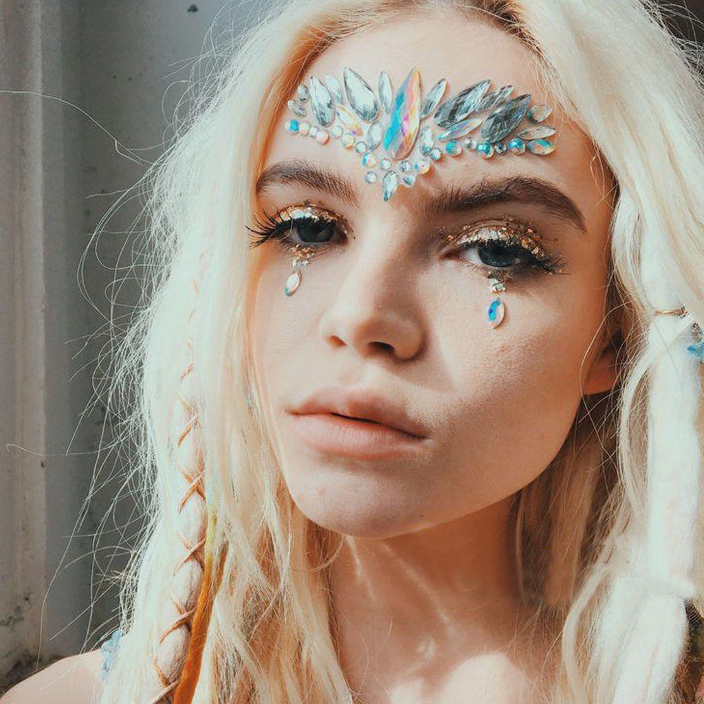 Crystal Rhinestone Face Eye Forehead Eyebrow Bindi Makeup Tattoo Sticker  Beauty | Shopee Malaysia