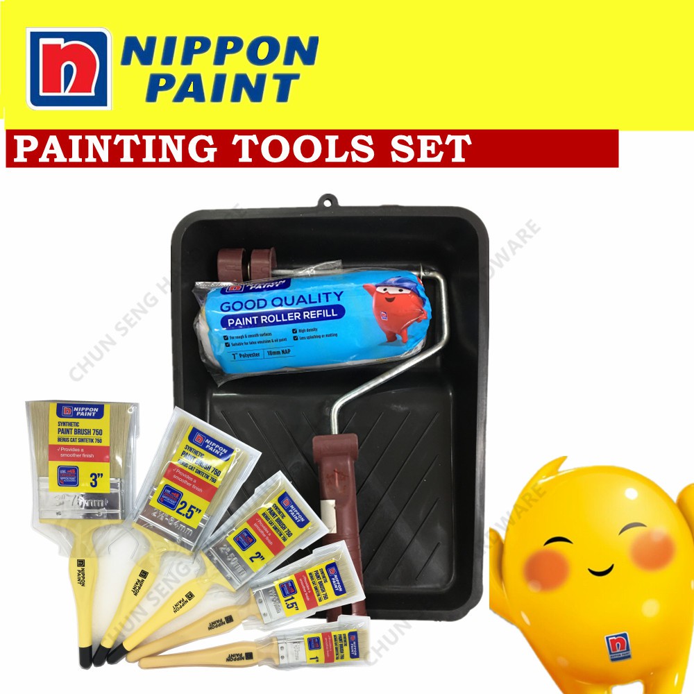 NIPPON PAINTING TOOLS SET NIPPON PAINT ROLLER NIPPON PAINT BRUSH PAINT ...