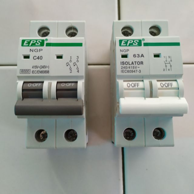 Eps 2 Pole 40a 63a Isolator Main Switch Circuit Breaker Ready Stock Shopee Malaysia