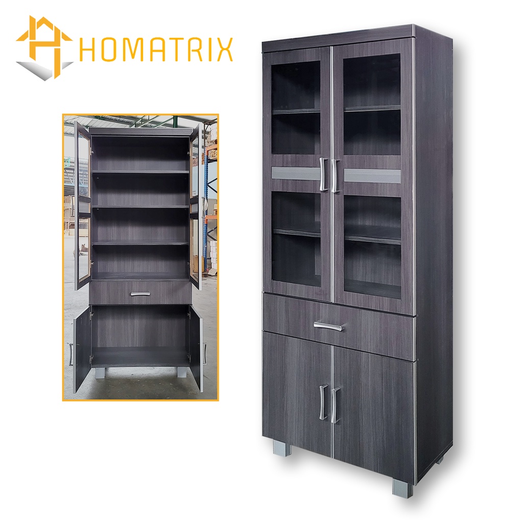 HOMATRIX Kitchen Storage Glass Almari Simpan Dapur Kaki