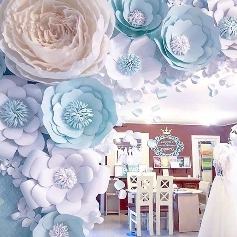 Paper Flower Backdrop Wall 30 40cm Large Rose Flowers Diy Wedding Party Decor Shopee Malaysia