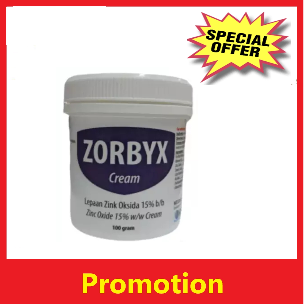Zorbyx Zinc Oxide 15 Cream 100g Can used for nappy rashes Shopee