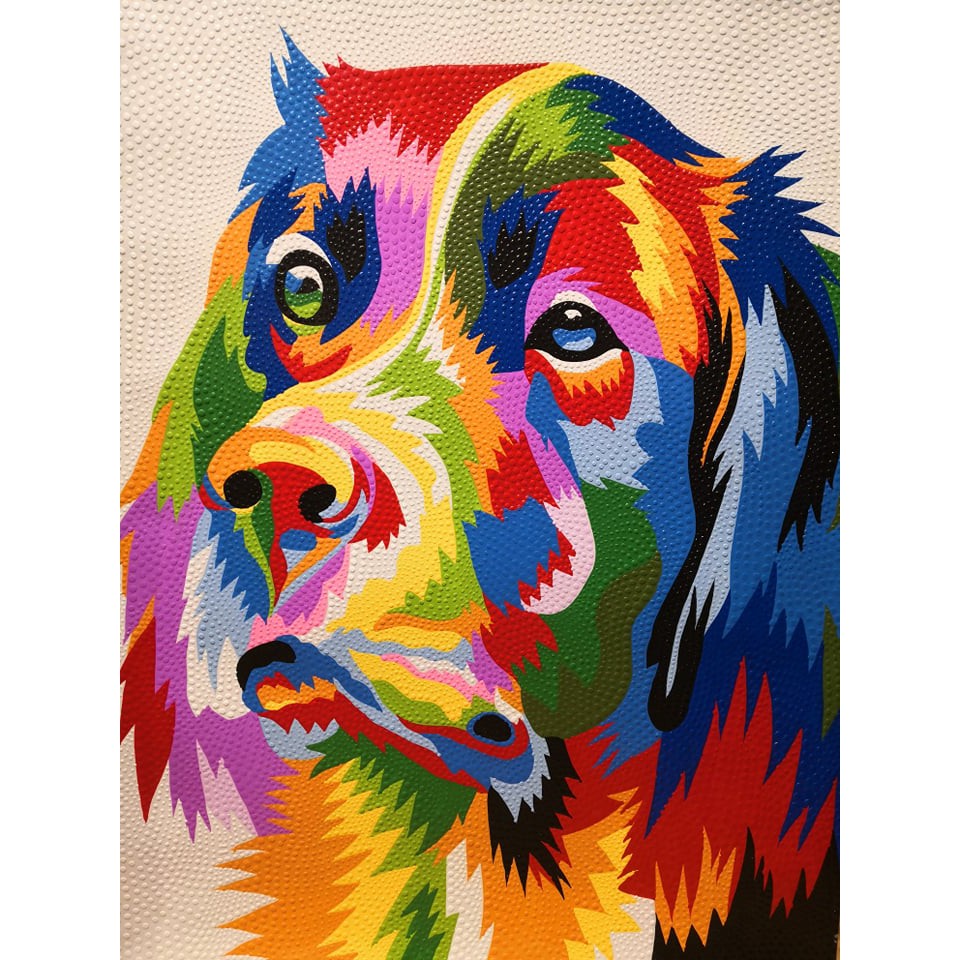 Colorful Dog Wall Art Decor, 100 Handmade Oil Painting Shopee Malaysia