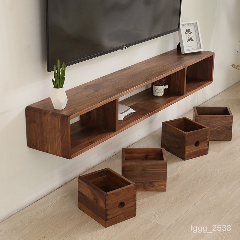 rak tv gantung WallMounted TV Solid Wood WallMounted Modern