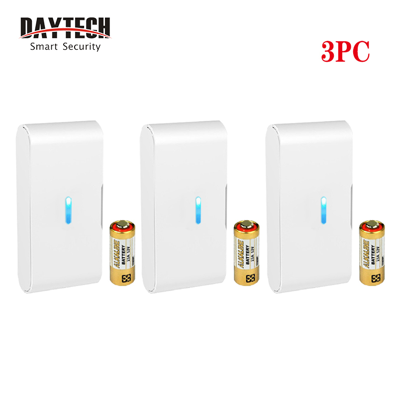 DAYTECH Wireless Vibration Detector 433Mhz Glass Break Alarm Anti-theft Anti-earthquake Can Work with Our All Alarm System 3PCS VA02