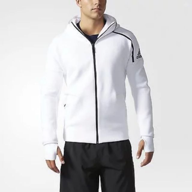 adidas white zip up jacket