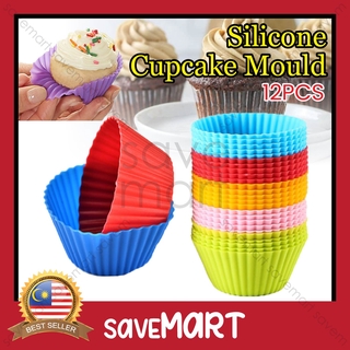 12/24Pc Cake Silicone Molds Fondant 3D Muffin Cupcake Pumpkin Moulds Baking Tool