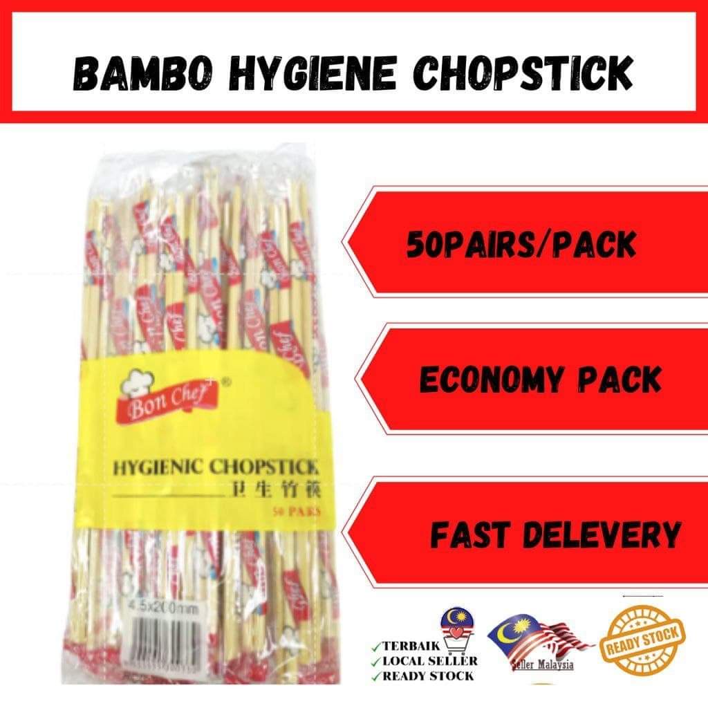 Bon Chef Bamboo Chopstick (50Pair/Pack) Shopee Malaysia