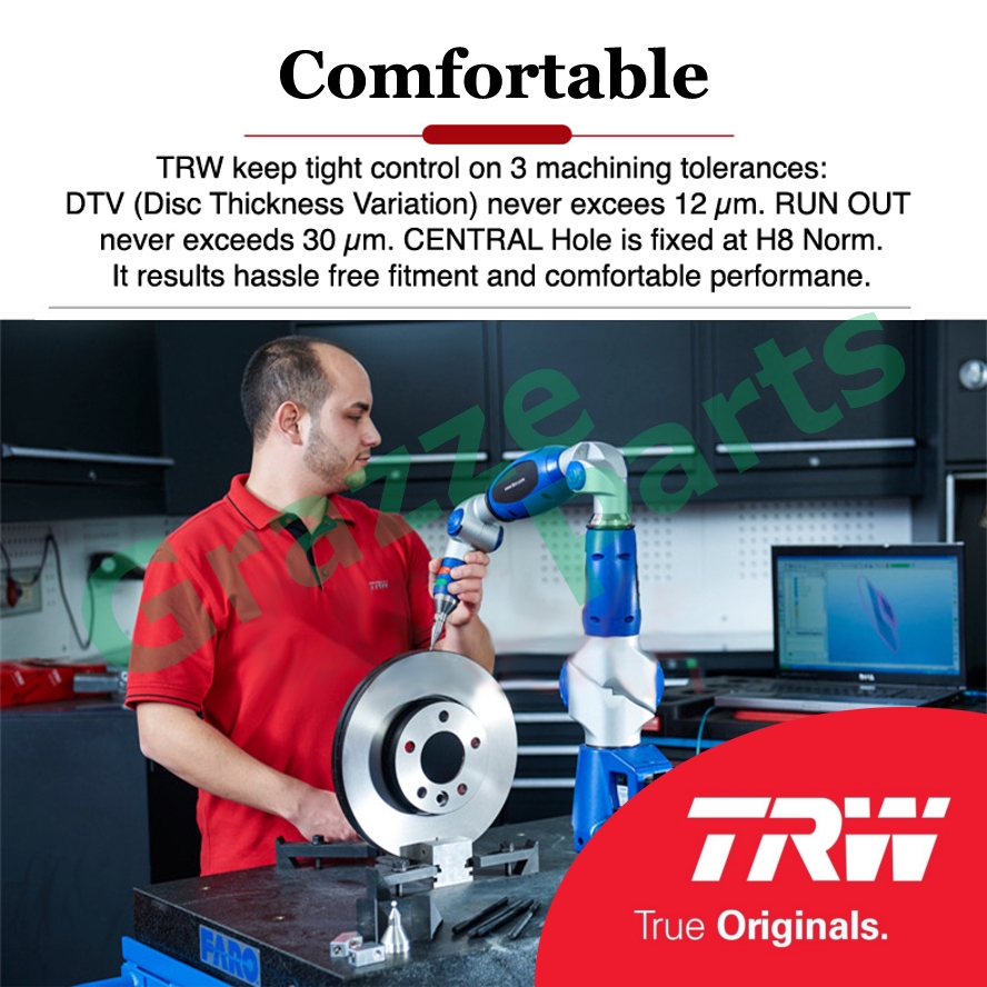 (2 pcs) TRW Disc Brake Rotor Rear for DF8182 for Mazda 2 