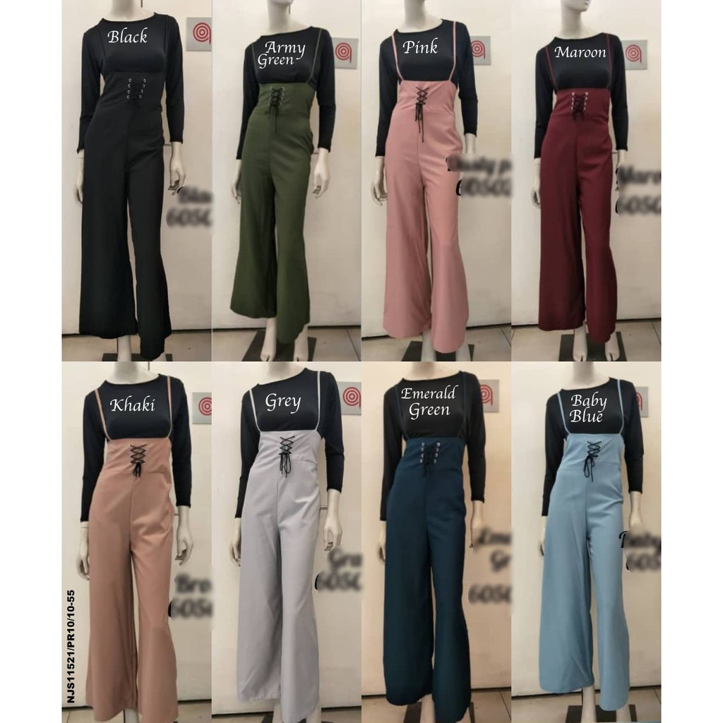 🎉 READY STOCK 🎉 NJ Fashion Sereena Trendy String Jumpsuit [Free Top]