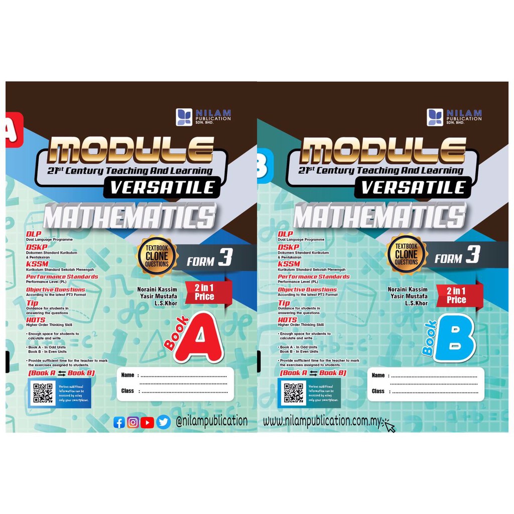 Buy Module Versatile 21st Century T L Mathematics Form 3 Dlp Book A Book B Seetracker Malaysia