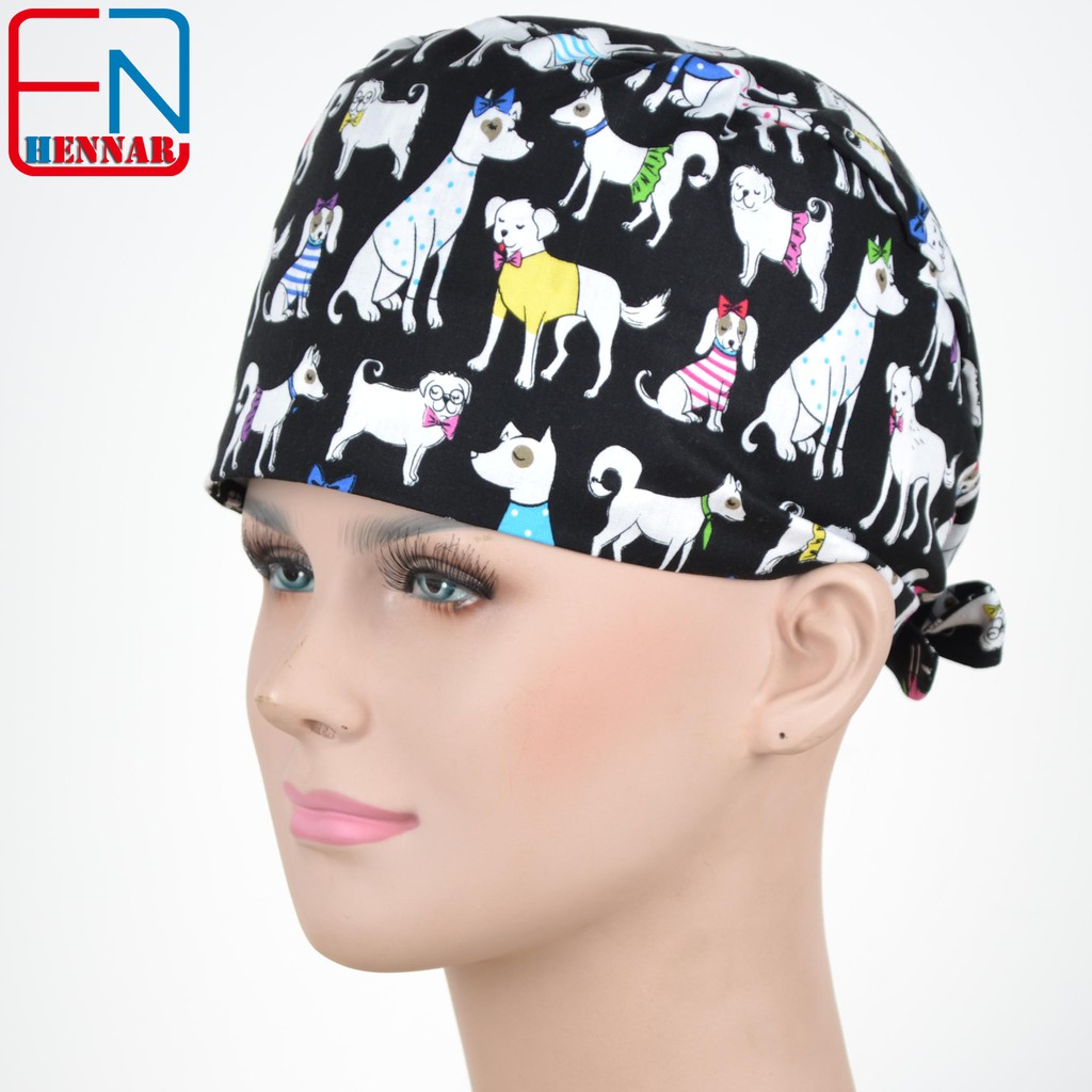 Hennar Surgical Scrubs Caps Masks Surgery Scrub Caps Comfortable