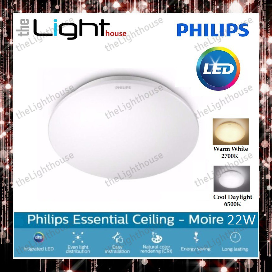 Philips 33365 moire 22w led surface ceiling light round lampu siling