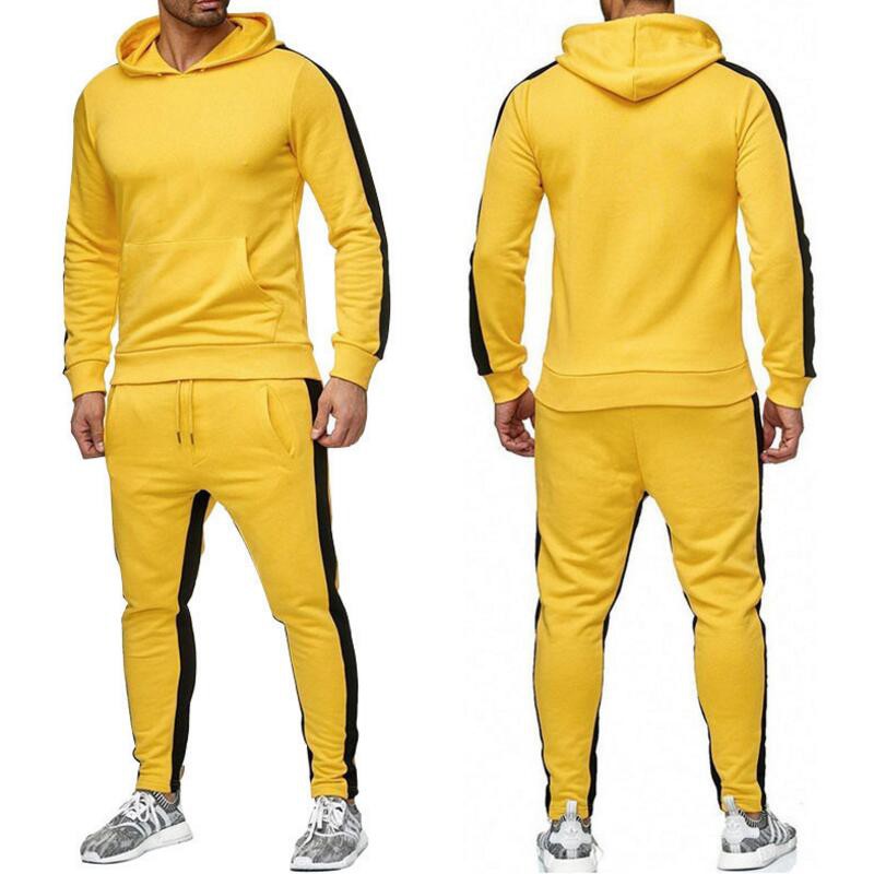 yellow sweatpants and sweatshirt