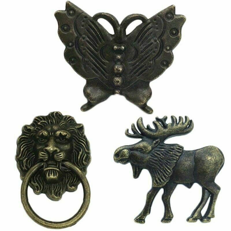 Tongduq Vintage Animal Door Knobs Cabinet Drawer Pull Hare Lion