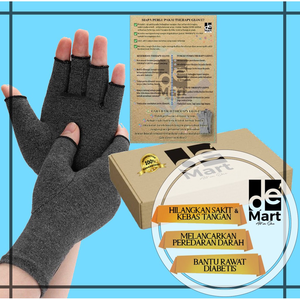 𝐂𝐑𝐀𝐙𝐘 𝐒𝐀𝐋𝐄 Free Shipping Sarung Tangan Sakit Tangan Dan Kebas Tangan Therapy Glove By The Mart Shopee Malaysia