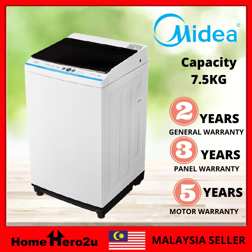 Midea 7.5KG Fully Auto Washing Machine With Digital Display MA100W75/WK