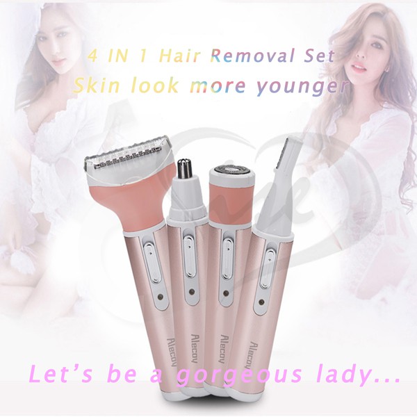 Usb Rechargeable 4 In 1 Woman S Facial Hair Remover Waterproof