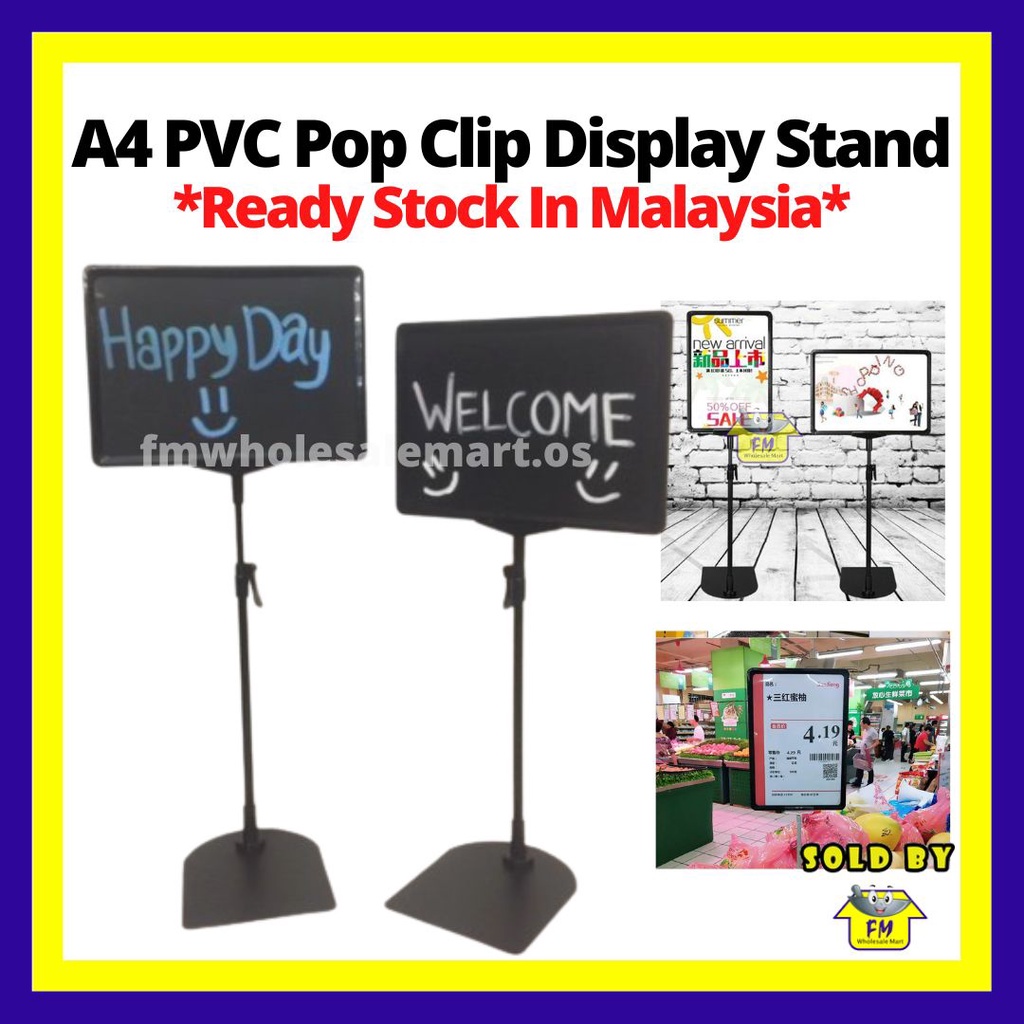 A4 PVC Pop Clip Display Stand Promotion Price Tag Holder Poster Frame