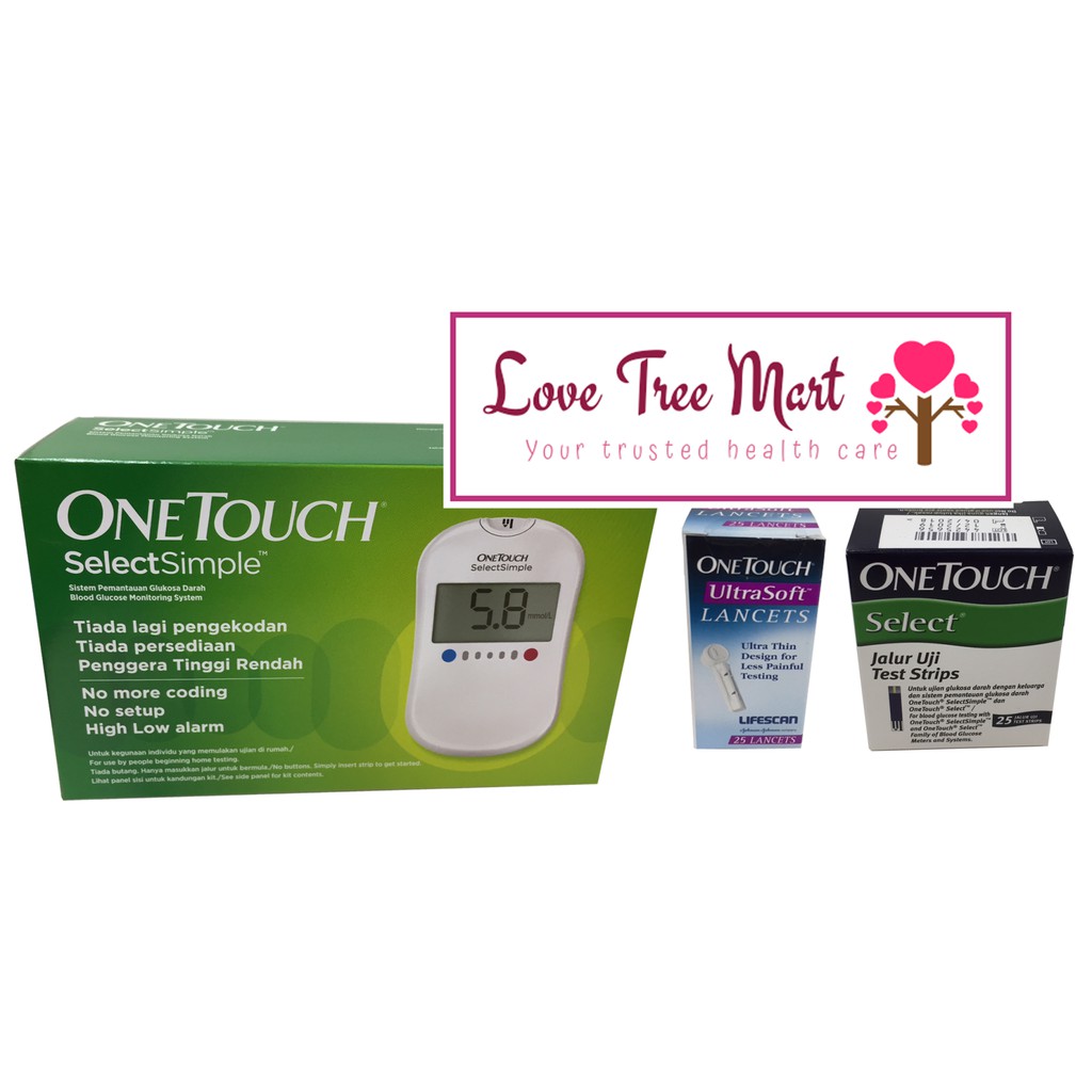 ONE TOUCH SELECT Simple Meter+ Ultra Soft Lancets 25's + Select Test