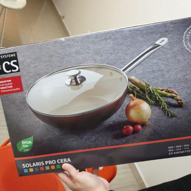 Csk Solaris Pro Cera Wok With Lid Size 32cm Shopee Malaysia