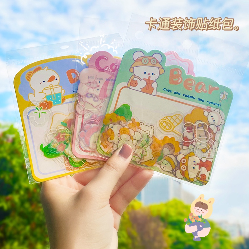 [ANYA] 30pcs/Pack Cute Cartoon Stickers PET Waterproof Diary Journal ...