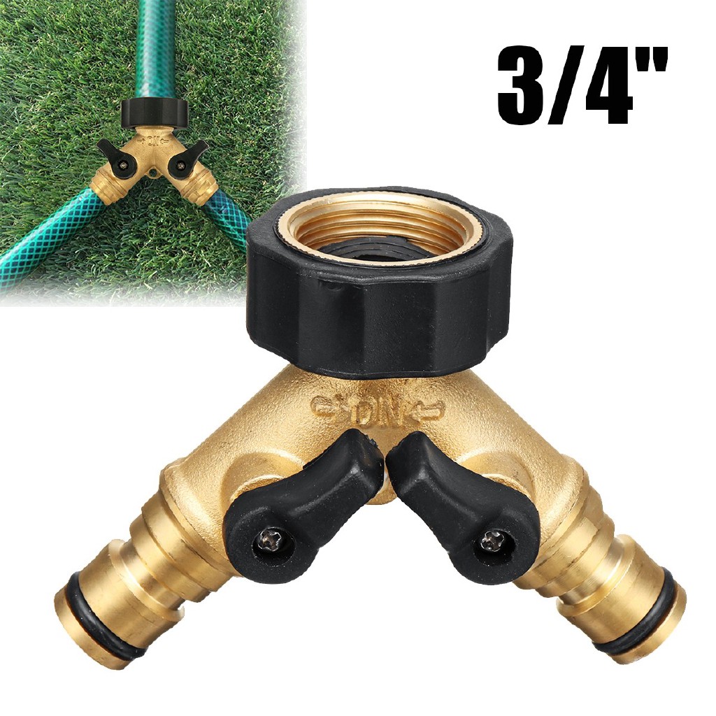Hose Garden 2 Way 3/4'' Threaded Splitter Tap Connector Y Two Outlet Connection