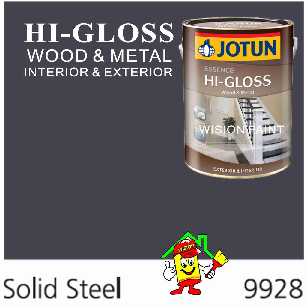 solid steel 9928 ( 1L ) JOTUN HI GLOSS WOOD AND METAL PAINT EXTERIOR ...