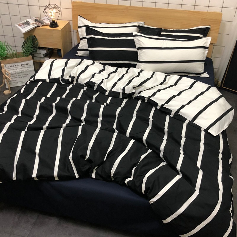 One Of My Paragraphs Of Cool Black And White Striped Bed Four Sets