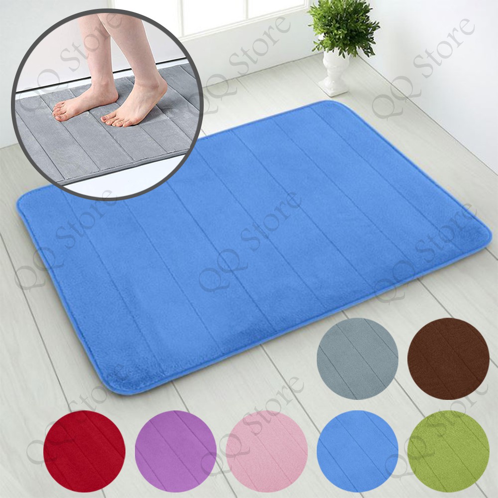 Ready Stock Kitchen Bath Mat Carpet 40 60cm Water Absorption Rug Shaggy Memory Foam Good Quality