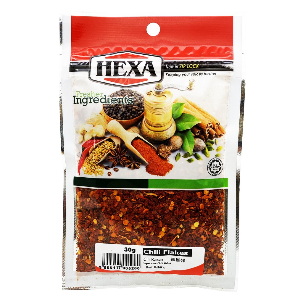 HEXA HALAL Dried Chili Flake 30gm (Chili Kasar) Shopee Malaysia