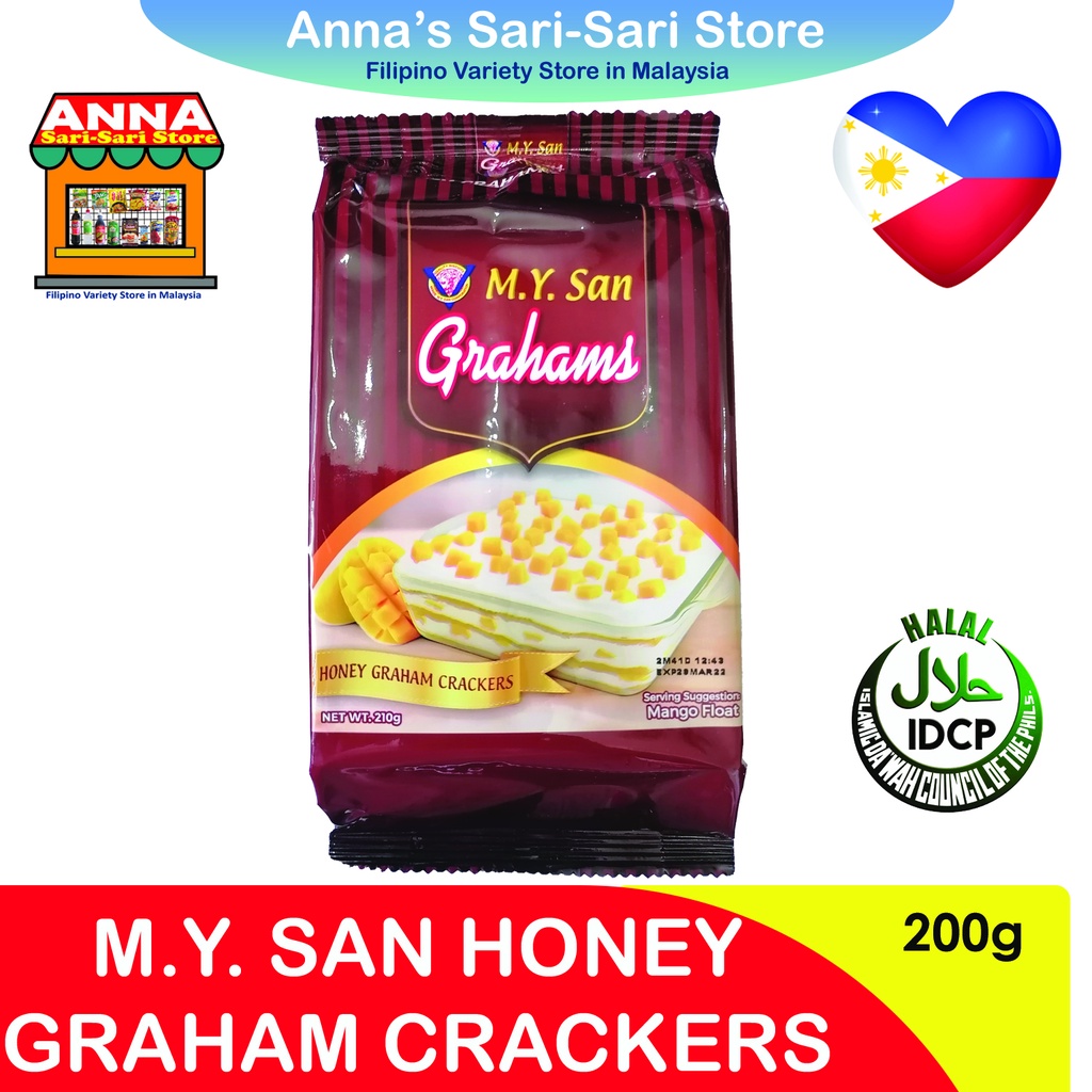 M.Y. SAN HONEY and CHOCOLATE GRAHAMS CRACKERS (HALAL) 200g