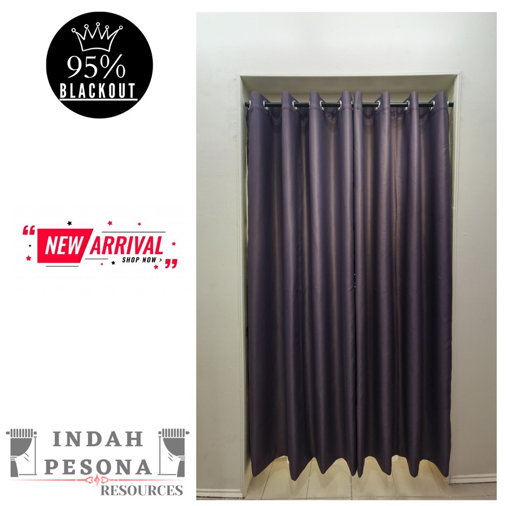 Ready Made Curtain 95 Blackout Siap Jahit Langsir Free 