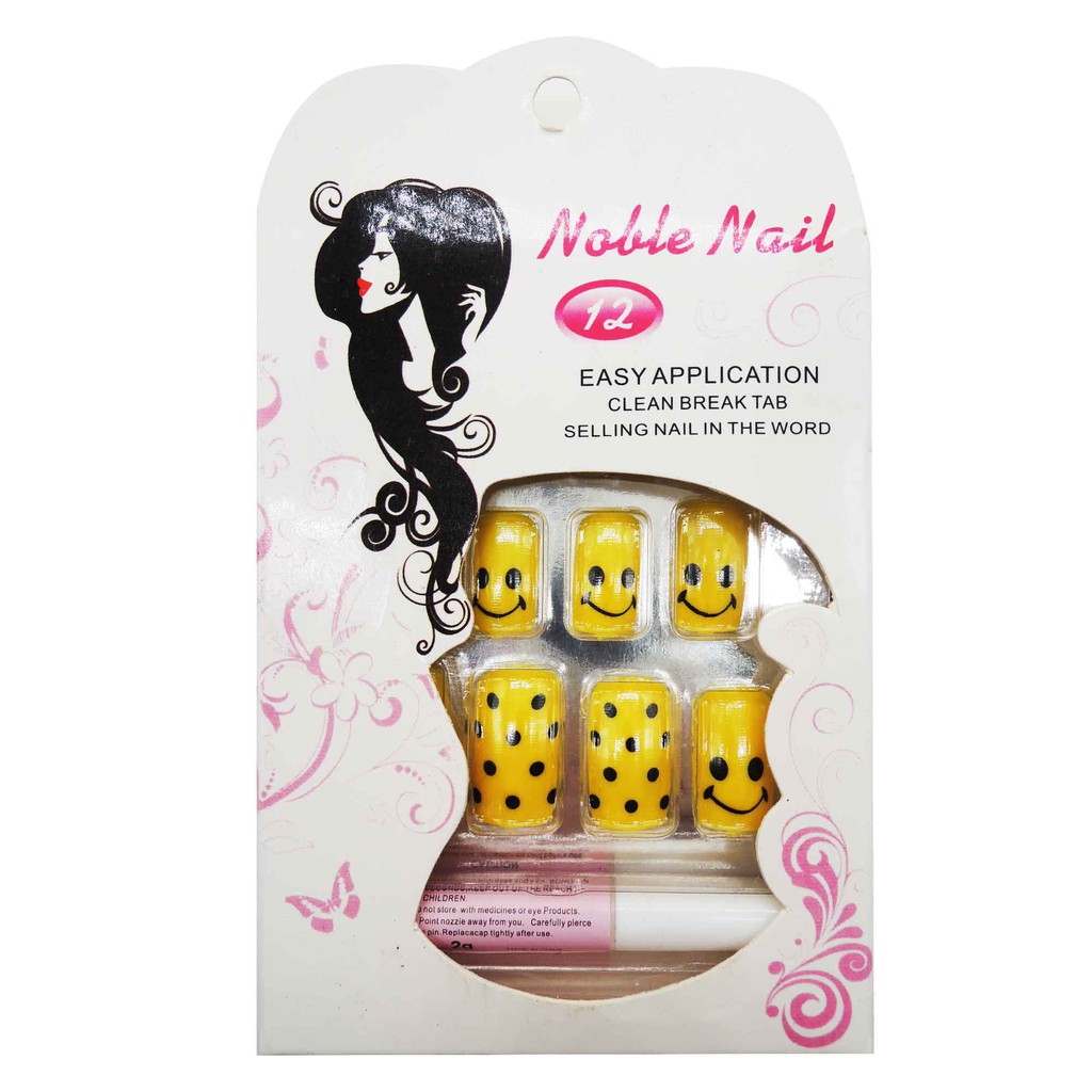 Noble Nail 12 False Pre Glue Nail Art 12 Pcs Shopee Malaysia
