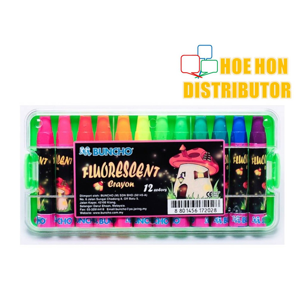 Buncho Fluorescent Crayon 12 colors (Buncho Oil Pastel) Shopee Malaysia