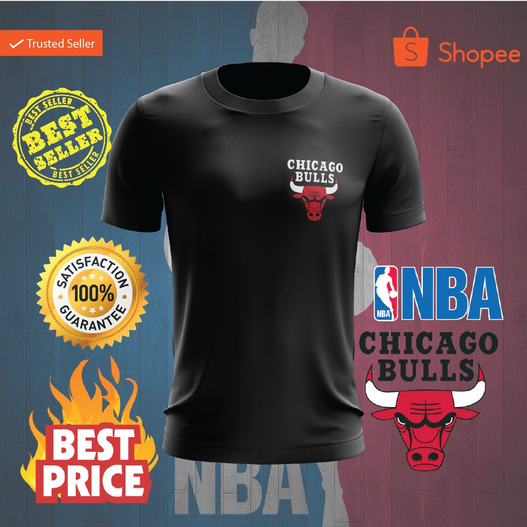 Nba Chicago Bulls T Shirt 100 Cotton Unisex Shopee Malaysia