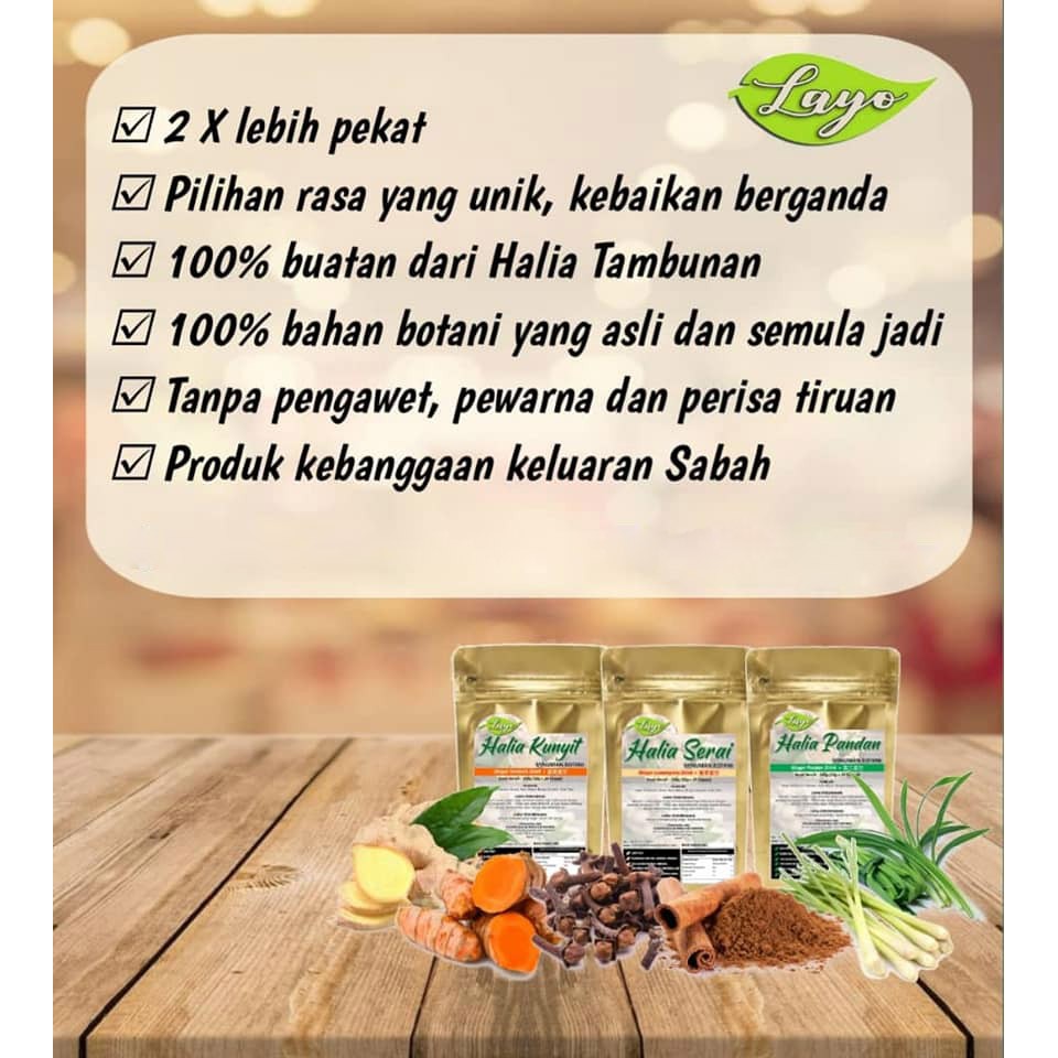 Minuman Halia Original Halia Pandan Halia Kunyit Dan Halia Serai Malaysia