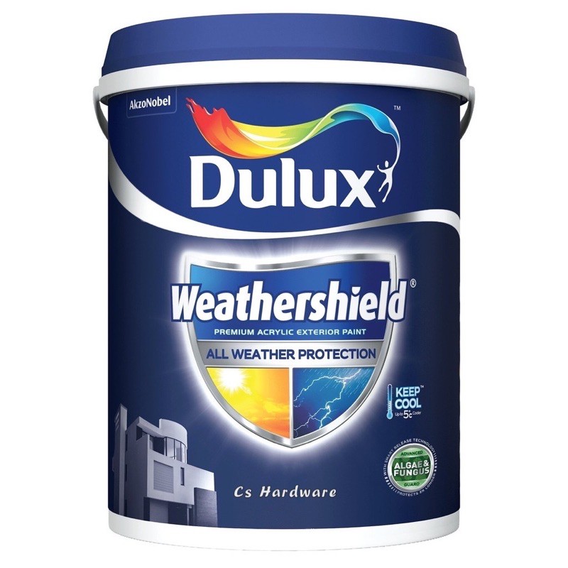 5LT ICI Dulux Weathershield Acrylic Exterior Wall Outdoor Cat Dinding