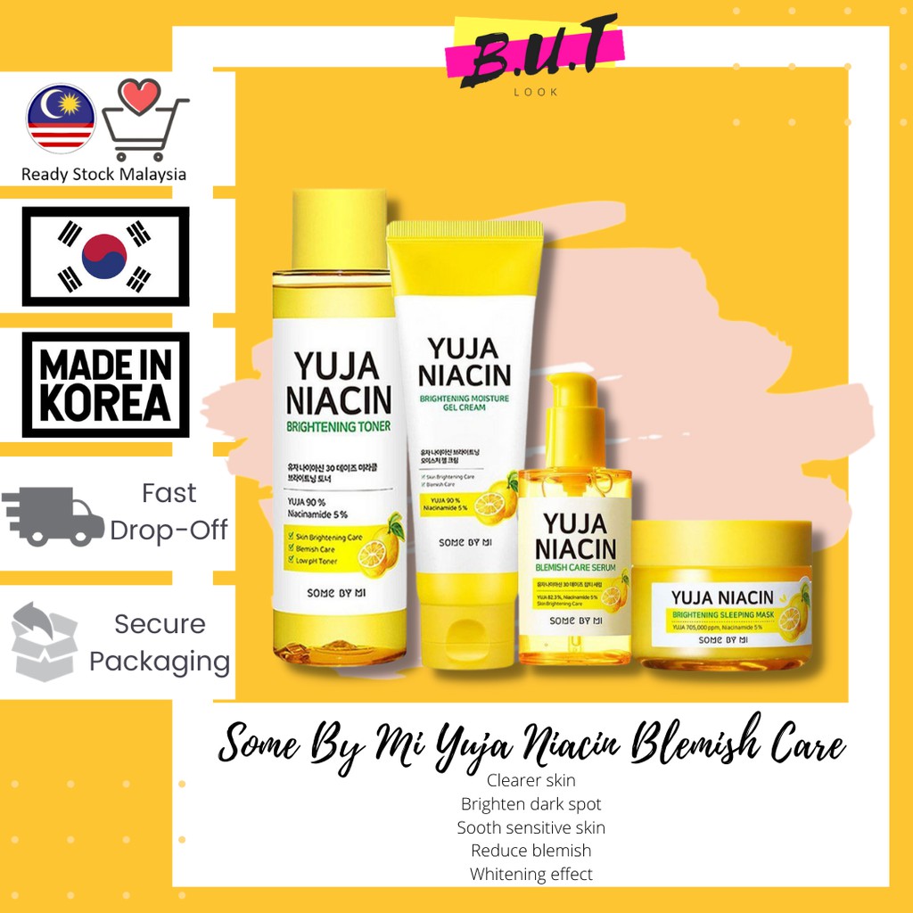 Some By Mi Yuja Niacin Serum Blemish Skincare Set Toner Cream