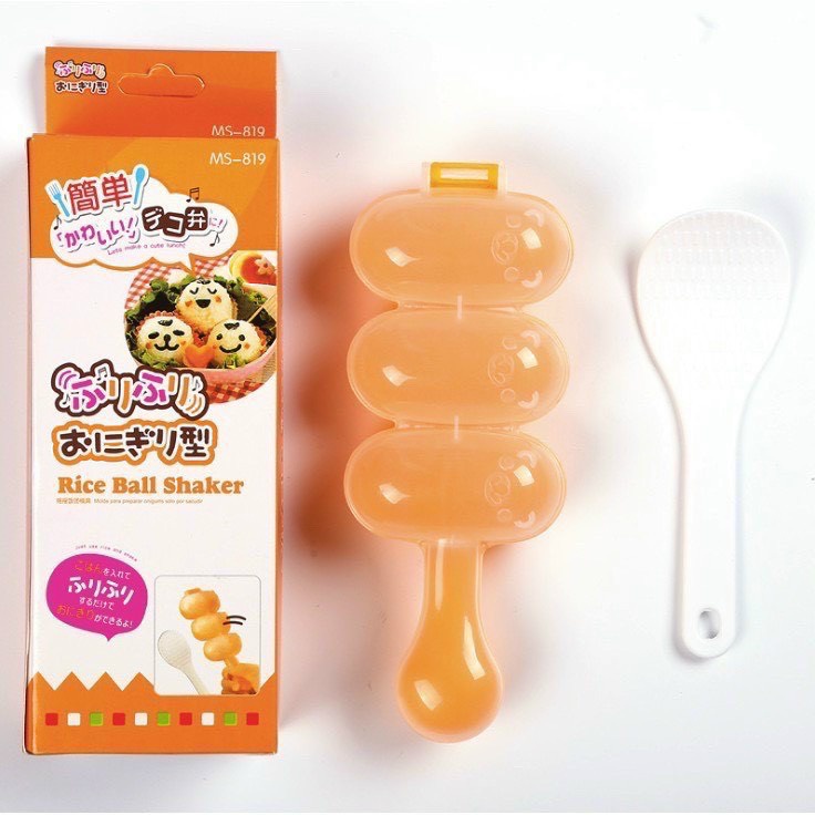 [WITH Box_ PATCH INCLUDED]Orange Bento Rice Shaker Mold Set to shape round balls for babies