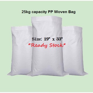 New 25kg capacity Guni plastik karung pastic bag 19”x33”