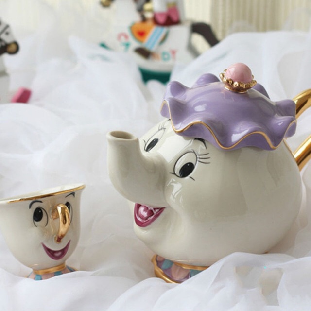 Ready Stock Malaysia Beauty And The Beast Mrs Potts And Chip Belle Disney Usable Teapot Set Shopee Malaysia
