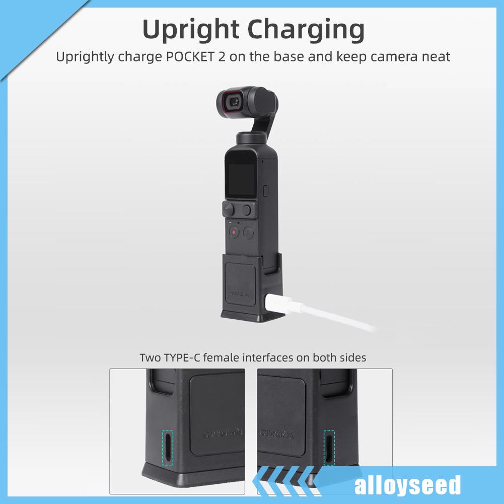 Premium Essential （alloyseed） Type-C Charging Base Adapter DJI POCKET 2/OSMO 1/4 Tripod Mount Durable - Image 2