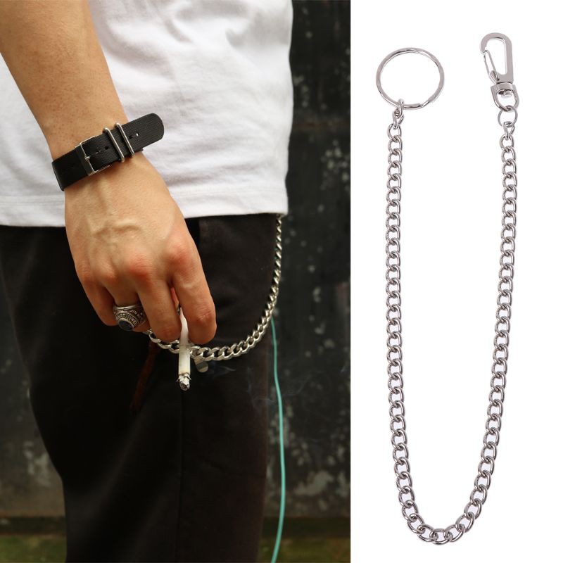 ARIN❥Hip Hop Pants Chain Secure Travel Wallet Chain Heavy Duty Jeans Link Coil