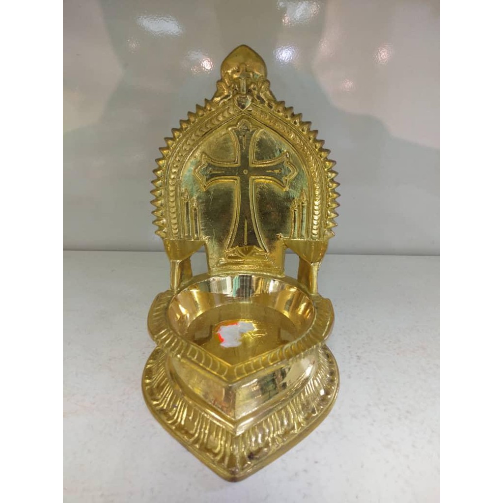 BRASS CHRISTIAN CROSS (SILUVAI) VILAKKU Shopee Malaysia