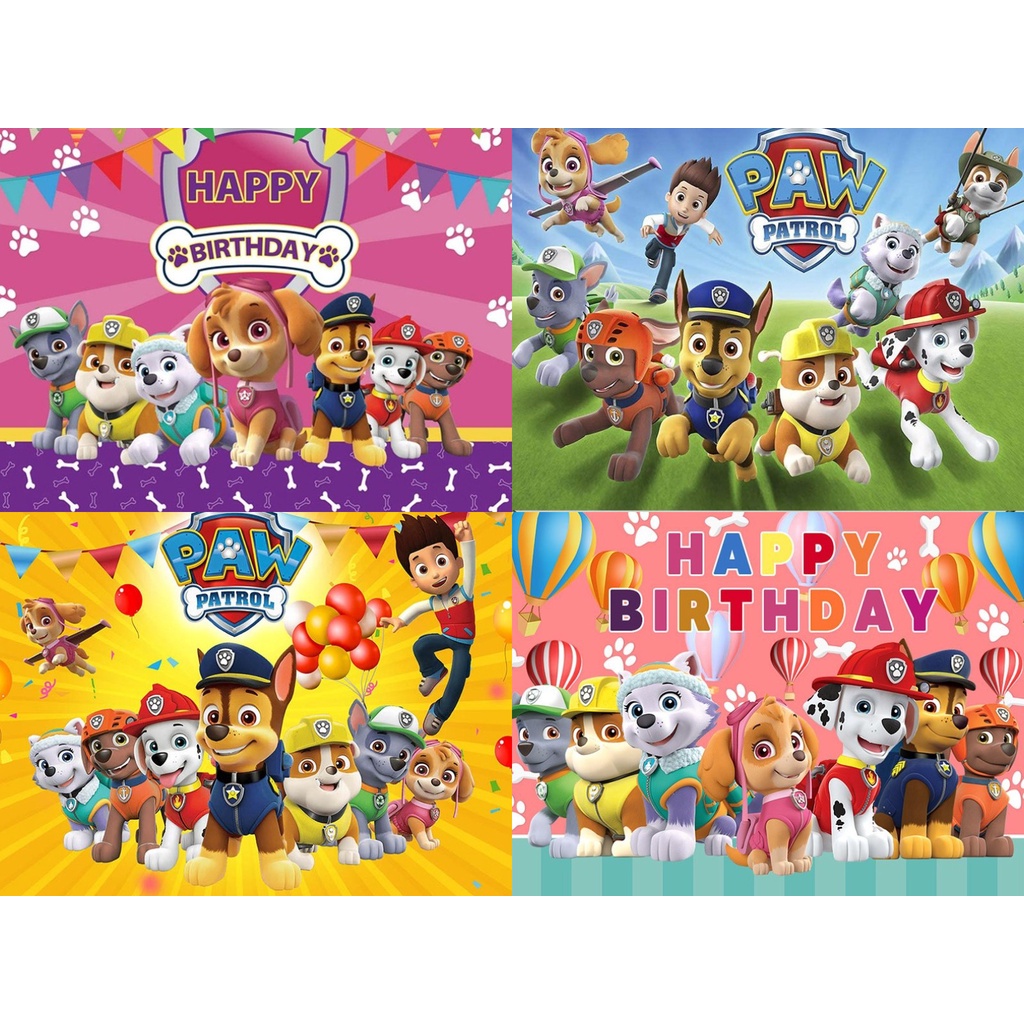 new design PAW patrol theme party backdrop 5x3ft birthday decoration  background cloth 150*100 CM | Shopee Malaysia