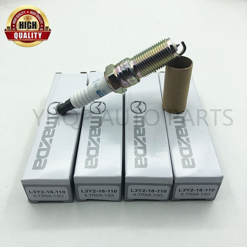 Set 4 L3Y218110 ILTR5A13G Iridium Spark Plug For Mazda 3 5 6 CX7