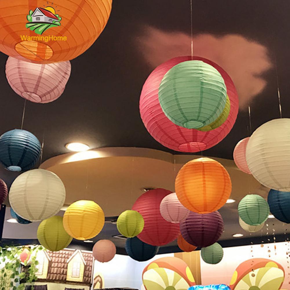 Warm 8 Inch Round Chinese Paper Lantern Diy Hanging Ball Lamp