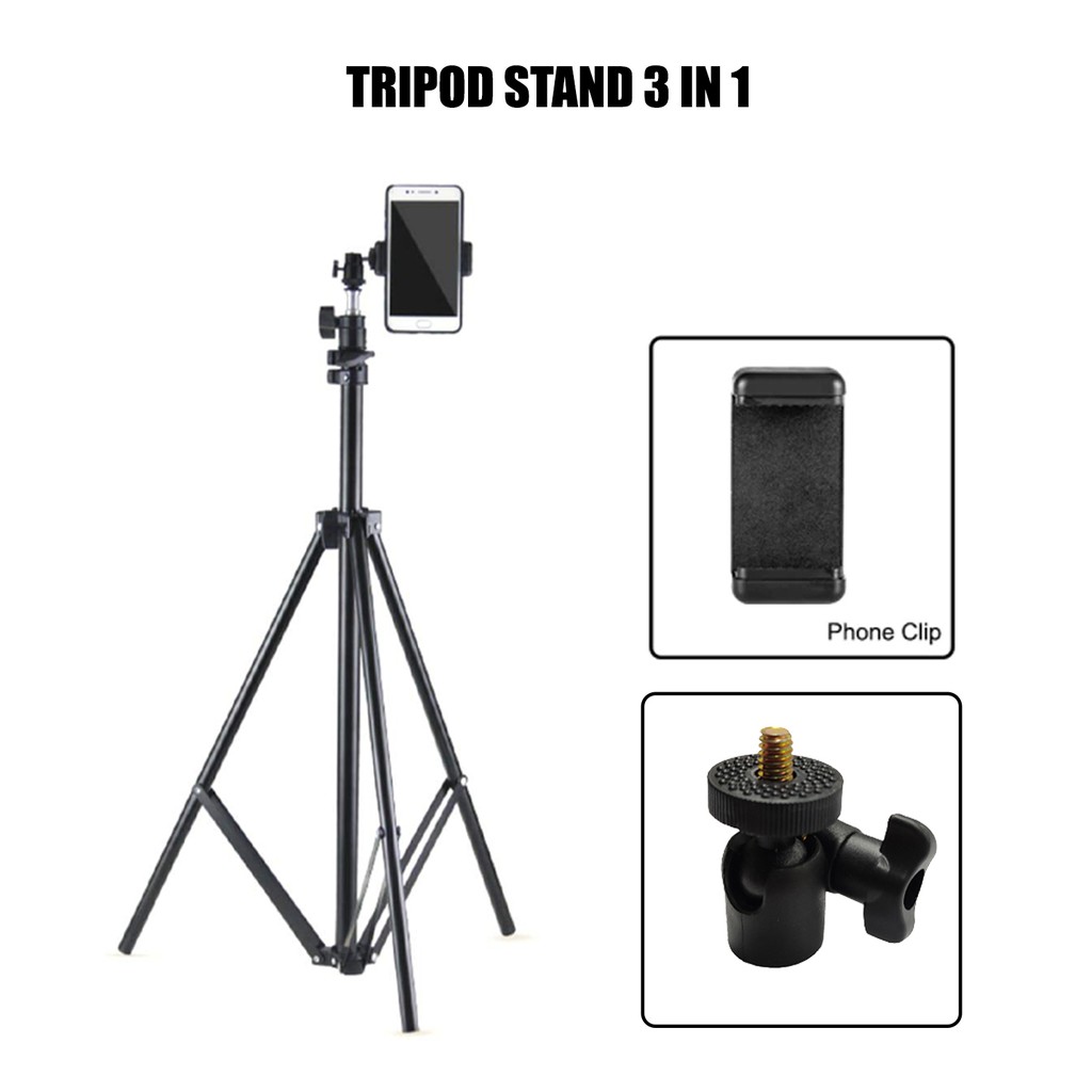 🌹[Local Seller]  2.1M TRIPOD Phone Stand Camera Stand Live Camera Stand Selfie Tripod Phone Hold