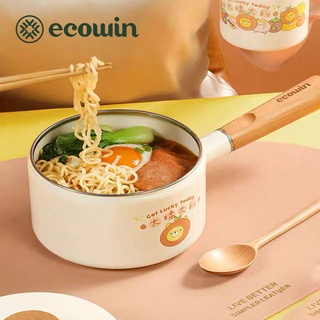 Ecowin 16cm Uncoated Enamel Small Milk Pot Sauce Pan Suitable For All Kinds Of Stoves